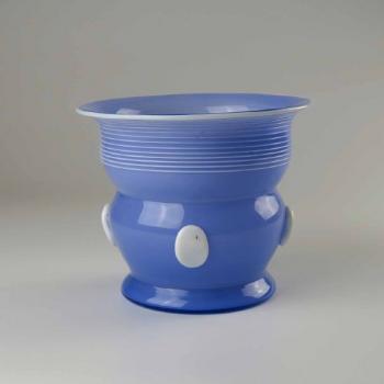 Vase - blaues Glas, Milchglas - 1920 Vase - blaues Glas, Milchglas - 1920