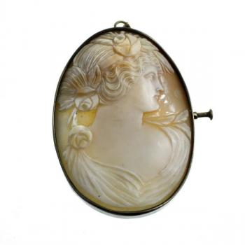 Kamee-Brosche - Silber, Kamee - 1920 Kamee-Brosche - Silber, Kamee - 1920