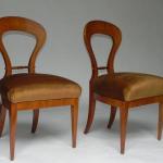Zwei Stühle - Massivholz, Kirschfurnier - Biedermeier - 1840