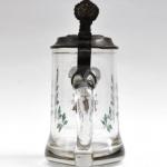 Glserner Humpen - geschliffenes Glas, Email - Freundschaft - Solidaritt - Belehrung - 1890