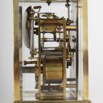 Weckuhr - vergoldetes Messing, klares Glas - 1870