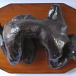 Liegender Mdchenakt, Bronze - Jan Komarek