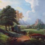 Romantische Landschaft mit Schloss 1870 - 1890
