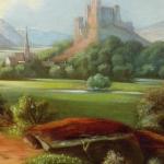 Romantische Landschaft mit Schloss 1870 - 1890