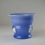 Vase - blaues Glas, Milchglas - 1920