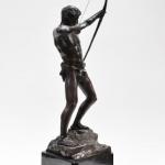 Nackte Figur - patinierte Bronze, Marmor - 1925