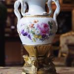 Porzellan Vase - Bronze, weies Porzellan - Meissen - 1880
