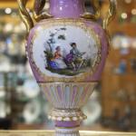 Porzellan Vase - weies Porzellan - Meissen - 1890