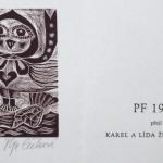 Olga Cechova - 2 x PF 1976, 2 x Ex libris, Einladu