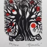 Anna Grmelova - Nackt am Baum, Mdchenkopf 