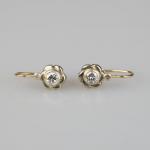 Goldene Ohrringe mit Diamanten - Gelbgold, Diamant - 1935