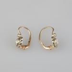 Goldene Ohrringe mit Diamanten - Gelbgold, Diamant - 1935