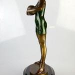 Skulptur - patinierte Bronze, Onyx - Bruno Zach - 1930