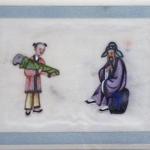 Drei gemalte chinesische Szenen aus dem spten 19.