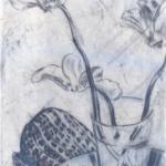 Janus Kubicek - Blumen in einem Glas auf einer Sch