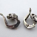 Silberne Clip-Ohrringe, mit Strasssteinen