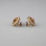 Goldene Ohrringe - Gold, Diamant - 1945