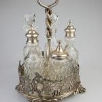 Silber Tischservice - geschliffenes Glas, Silber - 1890