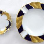 Goldene und blaue Schalen mit Teller - Ilmenau, Gr