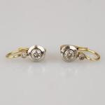 Goldene Ohrringe mit Diamanten - Gold, Diamant - 1925