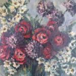 Stillleben mit Blumen - Karton - Karla Jelnkov - 1955