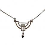 Silberne Halskette - Silber, Opal - 1930