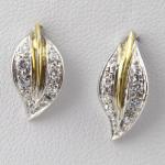 Goldene Ohrringe mit Diamanten - Gold - 1960