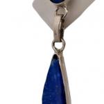 Silber Ohrringe - Silber, Lapis lazuli - 1950