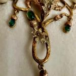 Goldene Halskette - Gold, chrysoprase - Karel Weber - 1920