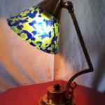 Tischlampe - Messing, Irisierend Glas - 1910