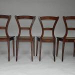 Vier Stühle - Furnier, massives Nussholz - 1840