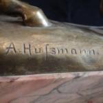 Nackte Figur - Alabaster, Bronze - Albert Heinrich Hussmann,1874-1946 - 1900