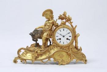 Uhr mit figuralen Skulptur - Bronze, Email - 1830
