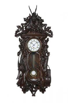 Uhr - Holz, Email - 1890