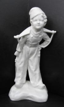 Porzellan Figur Junge - glasiertes Porzellan - 1920