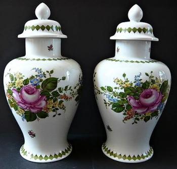 Die paarig Vase mit Deckel - Unterweissbach