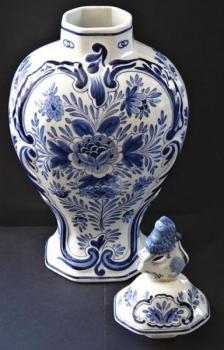 Fayencen Vase mit Deckel -Delft