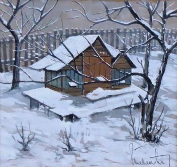 Cottage im Winter - Unterschrift nicht lesbar