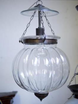 Lampe - Messing, klares Glas - 1930