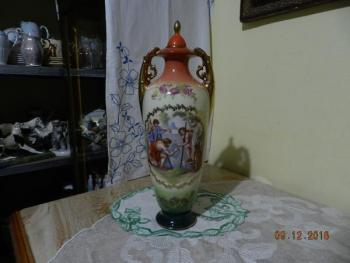 Porzellan Vase mit Deckel - weißes Porzellan - 1930