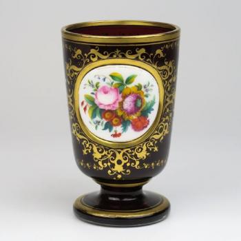 Glasbecher - Rubinglas, Opalglas - 1855