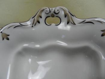 Eckige Porzellan Platte - weißes Porzellan - 1830