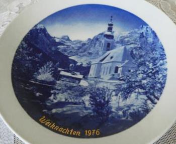 Teller - weißes Porzellan, Kobalt - KPM Germany - 1976