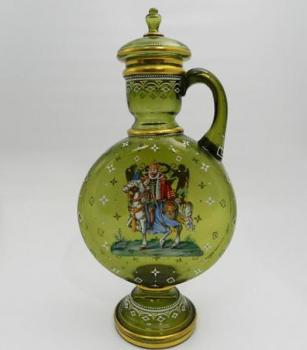 Glaskrug - grnes Glas - 1880