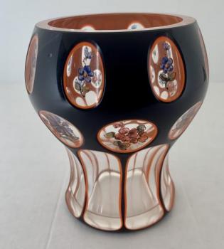 Glasbecher - Facetteglas, Überfangglas - 1880