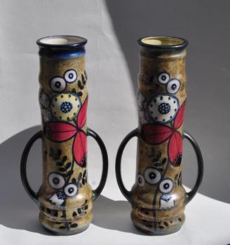 Vasenpaare - glasiertes Steingut - Amphora - 1915