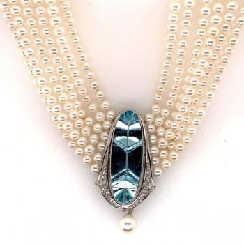 Perlenkette - Gold, Brillant - 1930