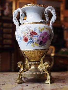 Porzellan Vase - Bronze, weißes Porzellan - Meissen - 1880