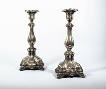 Zwei Silberne Kerzenhalter - 1840
