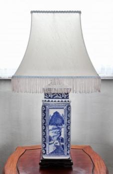 Tischlampe - Stoff, glasiertes Porzellan - 1965